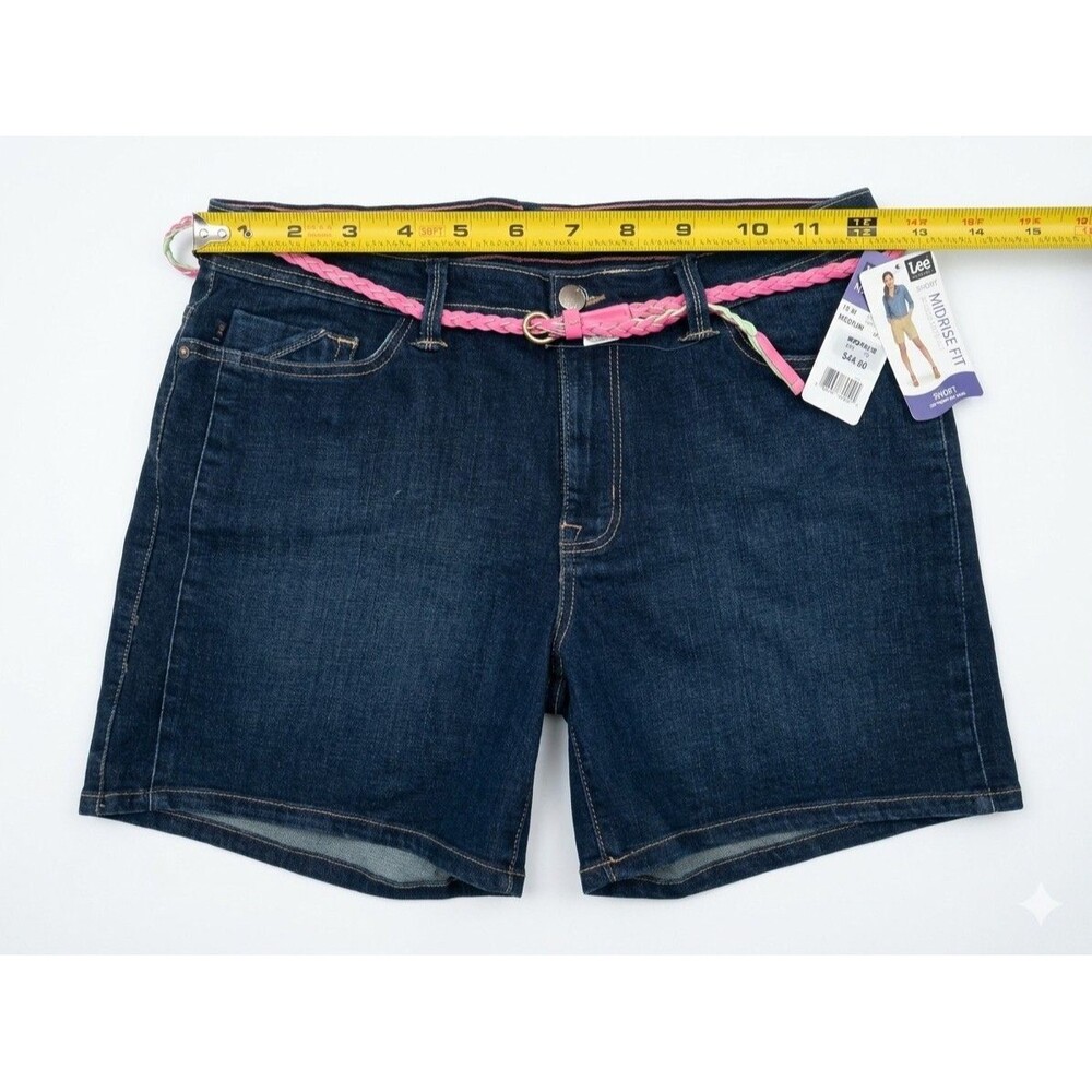 Levis Denim Midrise Shorts Regular Size 16 With Braided Belt Festival Trendy